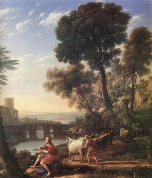 Claude Lorrain : Landscape with Apollo Guarding the Herds of Admetus
